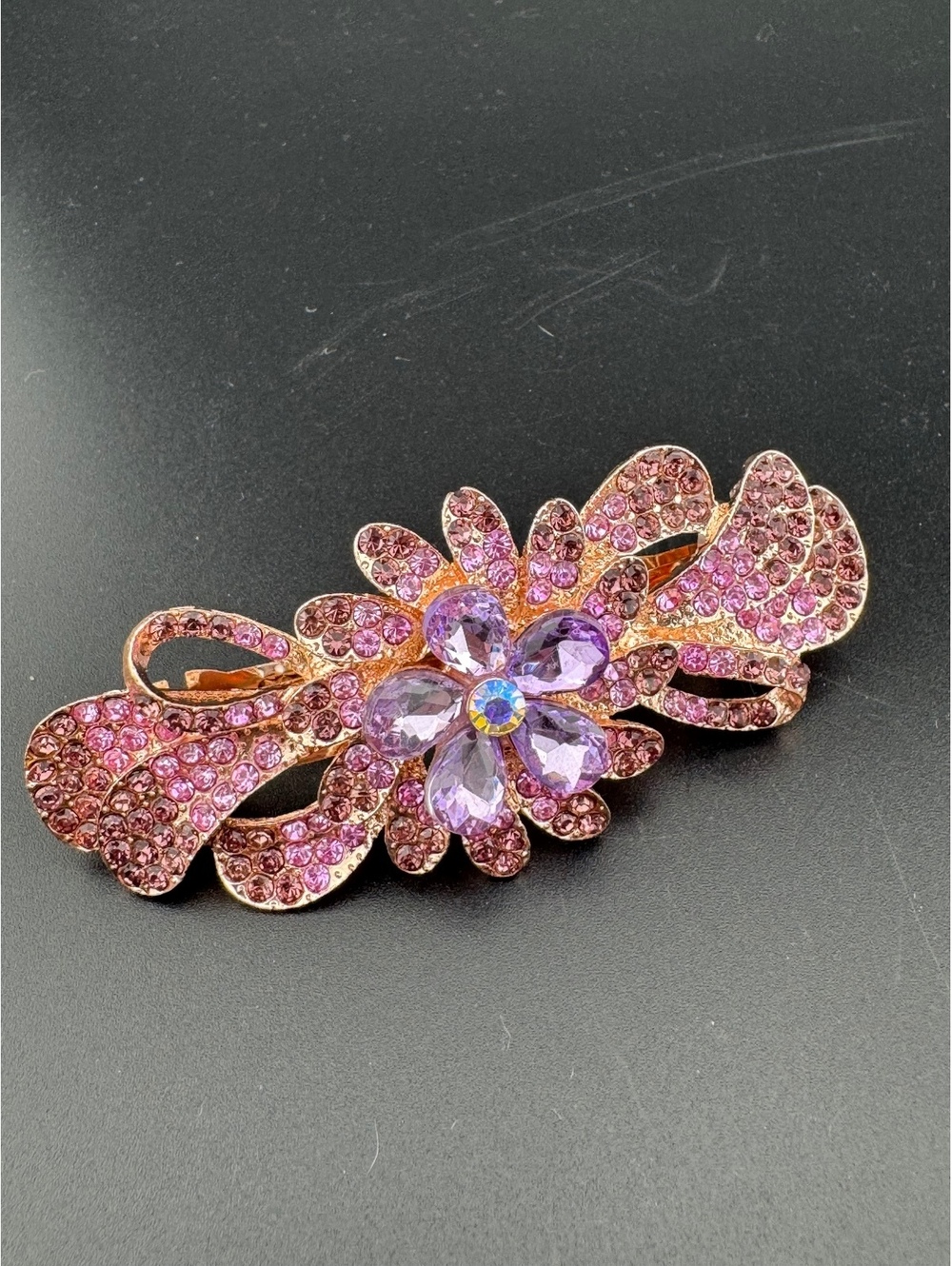 Vintage Inspired Crystal Bouquet Hair Barrette 🦩